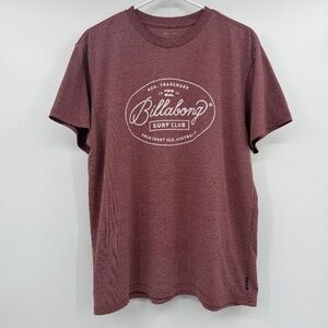 Billabong T Shirt Men Large Red Short Sleeve Crew Neck Surf Club Casual Beach